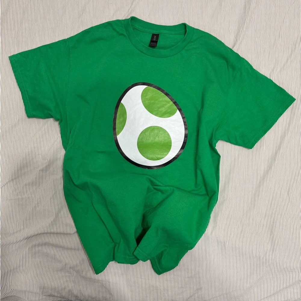 Gildan Green Heavy Cotton T-Shirt Yoshi Mario L size